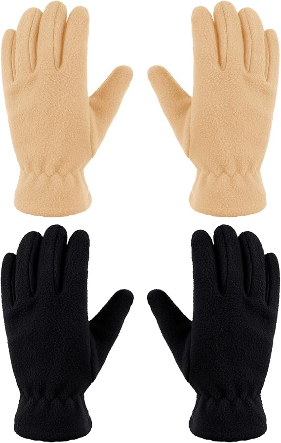Geyoga 2 Pairs Kids Fleece Gloves