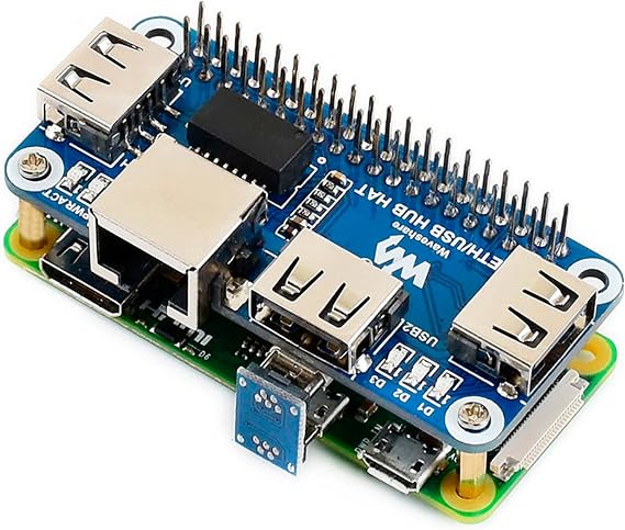 Ethernet/USB HUB HAT Expansion Board for Raspberry Pi 5/4B/3B+/Zero 2W