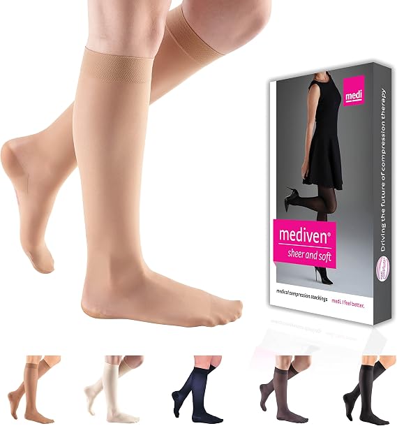 Mediven Sheer & Soft Womens Calf High 815 mmHg Compression Stockings