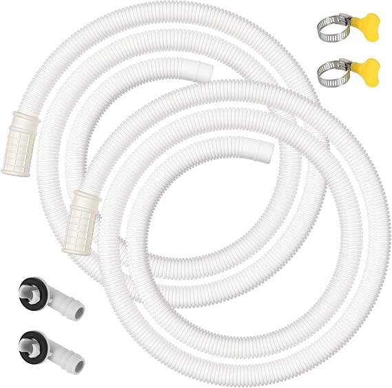 2 Pcs 5 ft Portable Air Conditioner Drain Hose, Mini Split AC Drain Hose | Leakage-Proof, Flexible&Durable, PE Extension Tube, for Condensate Dehumidifier Washer Dishwasher Faucet, Outdoor&Indoor Use