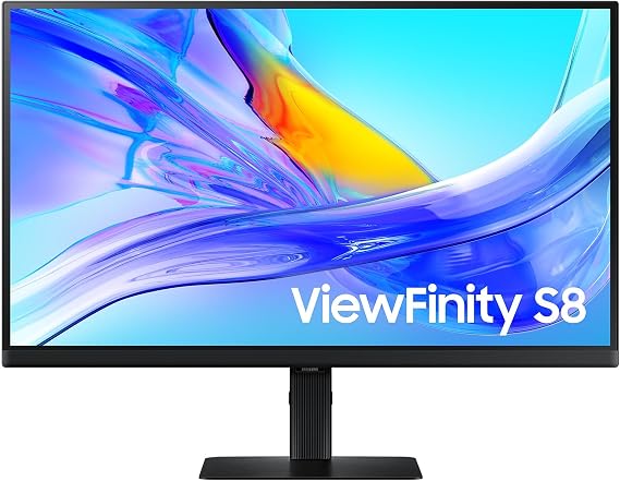 SAMSUNG ViewFinity S80UD 32 Inch 60Hz PC Monitor - IPS Panel, UHD, 4K, 5ms, Tilt, Height Adjustable, Swivel, Auto Source Switch+, KVM Switch, USB-C, HDMI, Display Port, USB, LAN