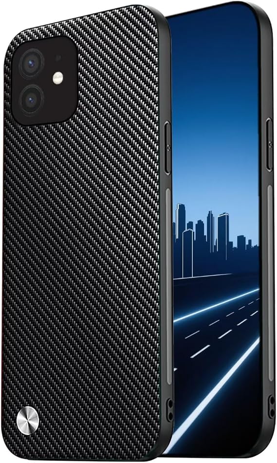 YUEQIAN Case for HONOR Magic 8 Pro 5G, PU Leather Back Ultra Thin Non Slip Double Layer Shockproof Protective Cover, Simple Business Style (Carbon fiber)