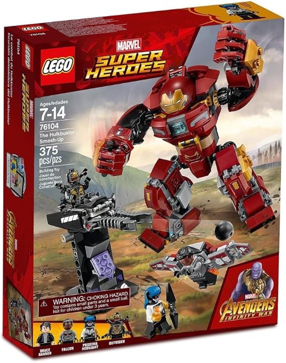 LEGO Marvel Super Heroes Avengers: Infinity War The Hulkbuster Smash-Up 76104 Building Kit features Proxima Midnight, Outrider, and Bruce Banner figures (375 Pieces)