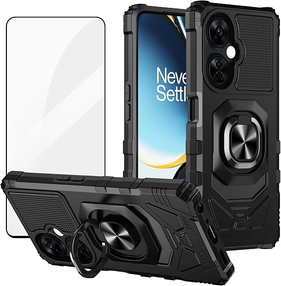 Ailiber for OnePlus Nord N30 5G Stand Case, Screen Protector-Black