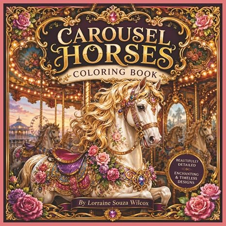 Carousel Horses Coloring Book