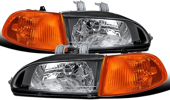 Ronnin - Fits 1992-1995 Honda Civic 2Dr 3Dr EG EH EJ Headlights + Corner
