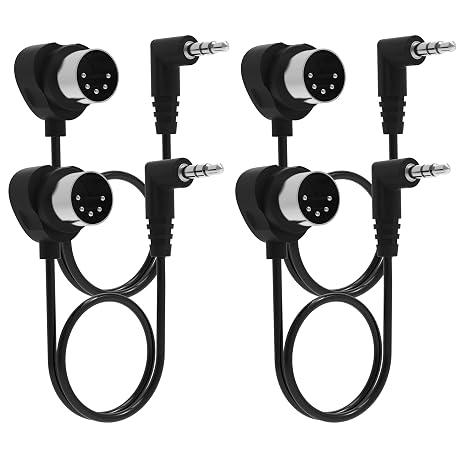 FORE 4-Pack 60CM TRS 3.5mm MIDI Cable Type-A TRS 3.5mm to MIDI 5 Pin Din Cable with Ultra-Small Plugs for Tight Space 4-Pack 60CM