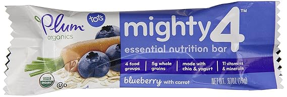 Plum Organics Tots Mighty 4 Bars - Blueberry - 4.02 oz