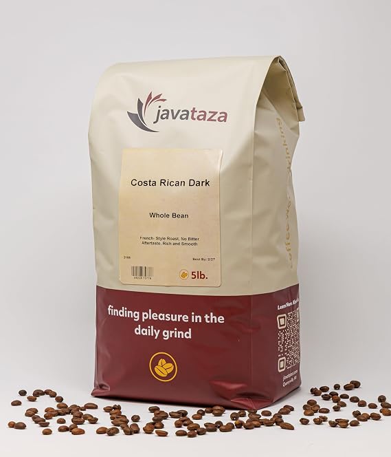 Costa Rican Dark Roast Ground Coffee 5lb. - Fairly Traded, Naturally Shade Grown