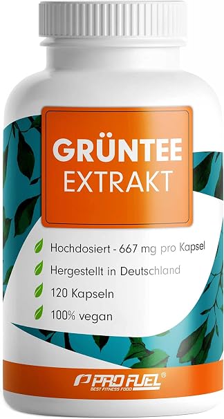 Green Tea Capsules Camellia sinensis from Profuel 500mg High Quality Green Tea Extract per Capsule with 98% Bioactive Polyphenols and EGCG and