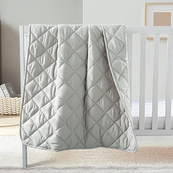 FLXXIE 39x47 Inches Down Alternative Toddler Comforter, Light Grey