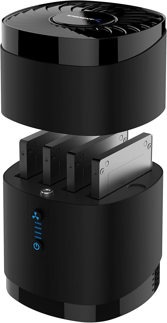 SABRENT Hard Drive Docking Station, 4 Bay SATA Enclosure, 2.5" SSD Dock | Turbo cooling fan runs strong to keep your drives alive, built for performance, not silence - DS-4SSD
