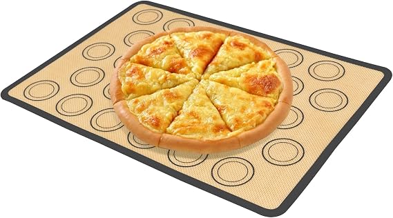 Silicone Baking Mat with 30 Circles, Non Stick Baking Mat for Macaron Cookies Pastry, Reusable Baking Mats, Silicone Circle Mats for Cake Pan
