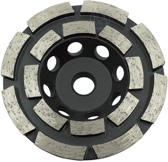 Benchmark Abrasives 4" Double Row Diamond Grinding Cup Wheel for Angle Grinder with 5/8"-11 Arbor Hole Use on Concrete, Granite, Marble, Masonry, Natural Stone