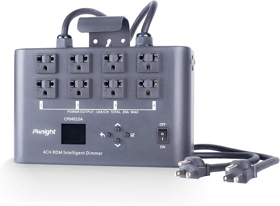 Pknight 4-Channel 40A RDM/DMX Dimmer, Switch & Relay Pack