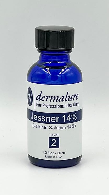 Dermalure Jessner Solution Acid Peel 14% 1oz. 30ml (Level 2 pH 1.9) - Exfoliating, Brightening, Improves Skin Texture and Tone - Face Peel - Facial-Alpha-Beta-Peels
