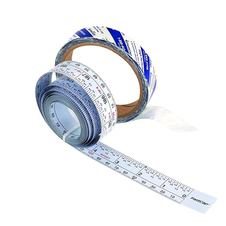 FastCap Peel & Stick Standard/Metric Measuring Tape | 16' Length, 7/8" Width, Ideal for Layout & Cutting Stations, Perfect for Professionals and Home Improvement, 01063