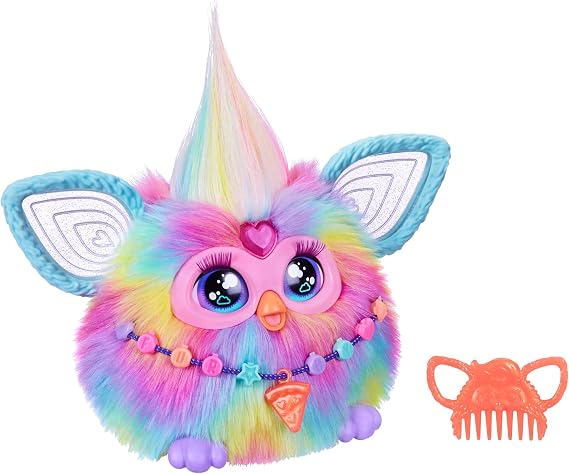 Furby Hasbro Tie Dye Electronic Plush Toy for Children and Girls from 6 Years Plush Toy with Sounds Lights and 5 Voice Modes Collectable Multicoloured