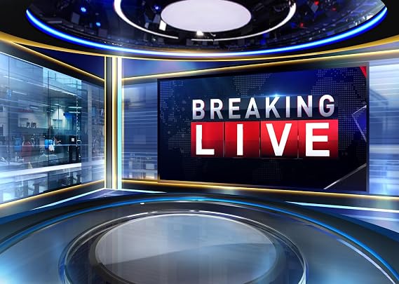 News Broadcast Backdrop 10x8ft Newsroom News Virtual Set Studio Background Tv Shows Video Recording News Media Report Photography Background Decor Photoshoot Props