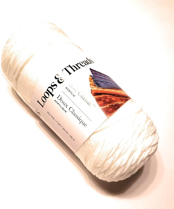 Soft Classic Yarn by Loops and Threads - 354 Yards - White