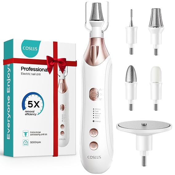 COSLUS C43 Professional Manicure Pedicure Kit with Upgrade Wider Grinder