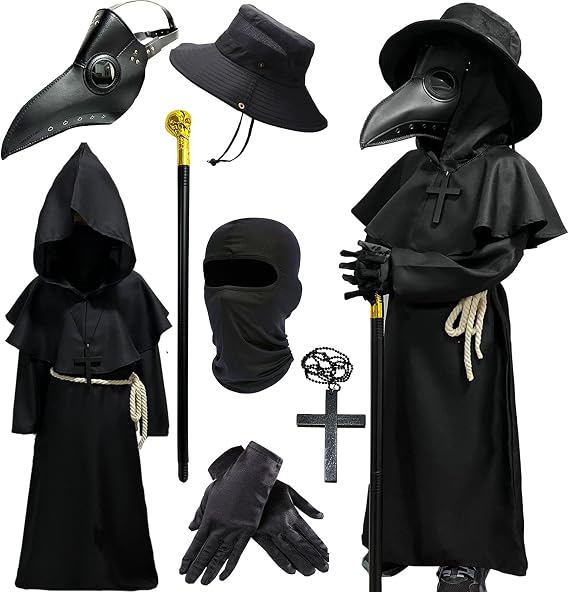Wakejoy Plague Doctor Costume Kids Scary Halloween Costumes Outfits 120