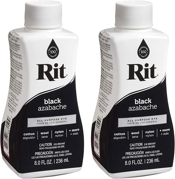 Rit Dye Liquid Dye, 8 fl oz, Black, 2-Pack