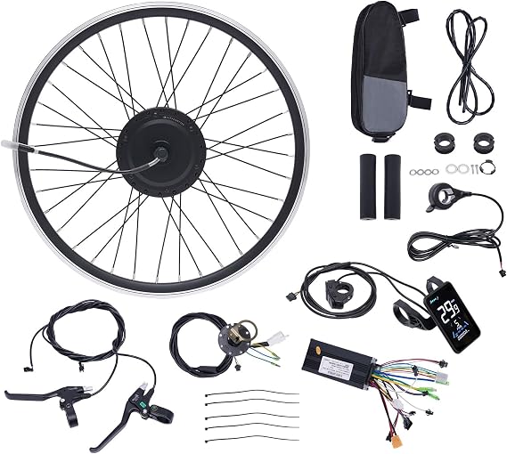 Bicycle Front Wheel Kit Hub Motor Kit with LCD Display for 27.5'' Front Wheel V/Disc Brake