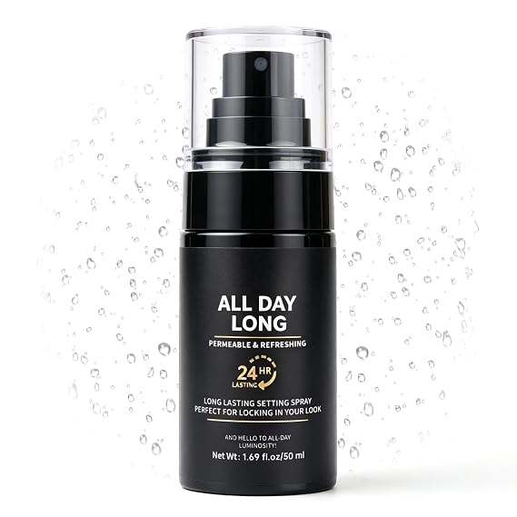 Dewy Setting Spray for Makeup, Long Lasting Hydrating Makeup Fixing Mist for Dry Mature Sensitive Skin, Lightweight Waterproof Powder Melt Setting Spray Travel Fishing Face Make Up Mist, 1.69 Fl Oz