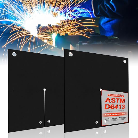 6mm 12" x 12" HVAC Tools Welding Blanket Fireproof Mat-2 Pack Opening Shape Heat Shield Mat,Brazing Heat Shield for Torch,Fire Flame Resistant Cloth Rag,Solder Plumbers HVAC Torch