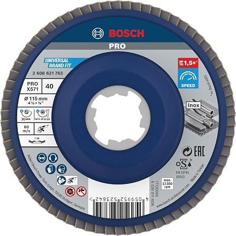 Bosch Professional Accessories 115 mm X-LOCK Yelpaze Taşlama Diski BfM Fibertragp