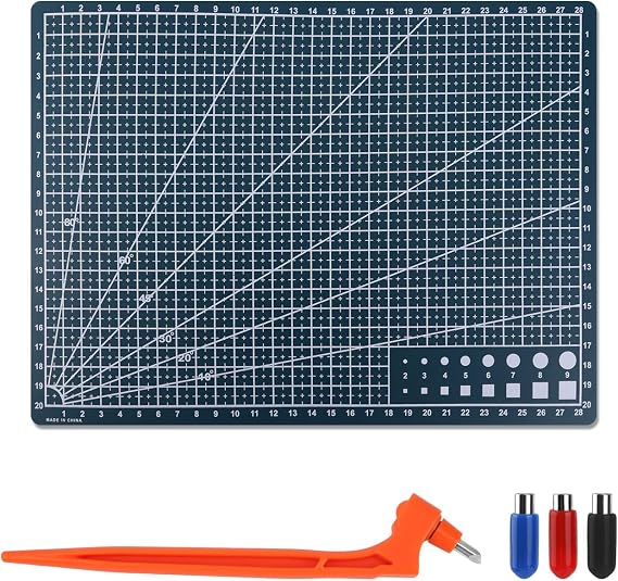 Craft Cutting Tools Set, 360 Degree Tool with Mat & 2pcs Knife Heads Pen for Stencils DIY Crafts Scrapbooking Supplies