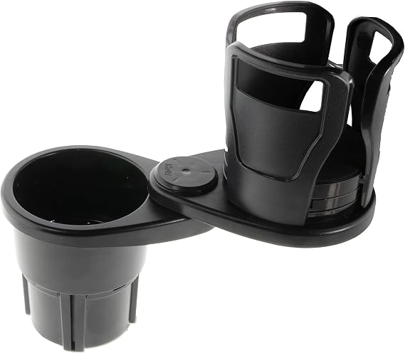 Dual Car Cup Expander for Bottles & Cups - Adjustable Multifunctional Holder 2 in 1 Vehicle Adapter - 360 Degree Rotating and Retractable Car Beverage Cup/Bottles Mount Extender
