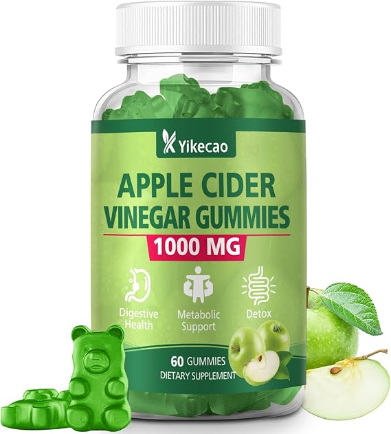 Apple Cider Vinegar Gummies, 1000mg ACV Gummies with The Mother & B12, Apple Cider Vinegar for Digestion, Metabolism & Energy Support, Immune Health, Keto-Friendly, Vegan, 60 Count