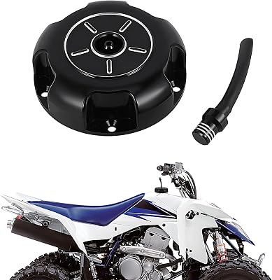 ATV Fuel Cap Billet Gas Cap Cover for LTZ400 2003-2009 2012-2014 LTR450 2006-2009 Black, Good Seal, Easy to Twist Open and Tighten