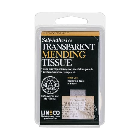 Lineco Self-Adhesive Mending Tape, 0.5 Inch X 12 Feet, Transparent