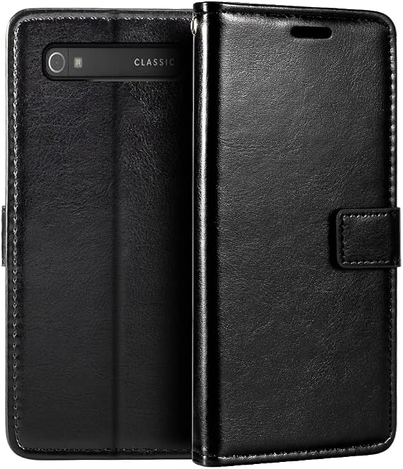 Wallet Leather Case for BlackBerry Classic Q20 - Black