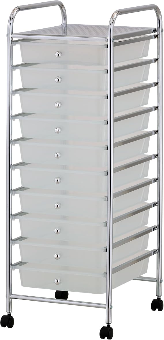 10 Drawer Trolley - White