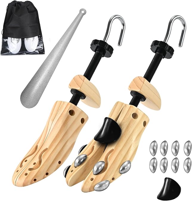 eachway Wooden Shoe Stretcher Men Women,Premium 4-Way Shoe Tree Stretch Length Width for Wide Feet