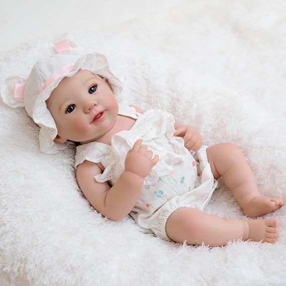 iCradle Lovely 19 inch Realistic Reborn Baby Doll Girl Full Body Vinyl Silicone Baby Doll Real Look Newborn Dolls Toddler Doll Toy for Ages 3+