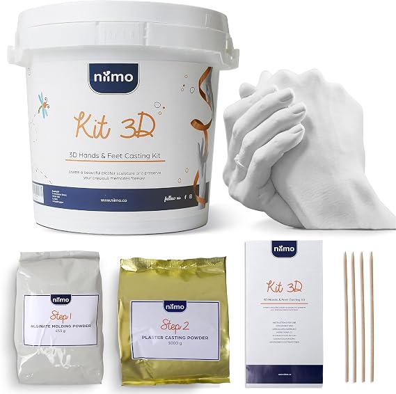 Niimo 3D Moulding Kit Hand and Foot Print Baby Children Family and Adults High Quality Alginate and Plaster for Body Parts Casting