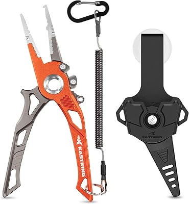 KastKing AlumaStream 7.5 Aluminum Fishing Pliers, Crossover Pliers, Wacky & Neko Rig Pliers With O-Ring Storage, Fishing Gear, Fishing Gifts for Men, Corrosion-Resistant Saltwater & Freshwater Pliers