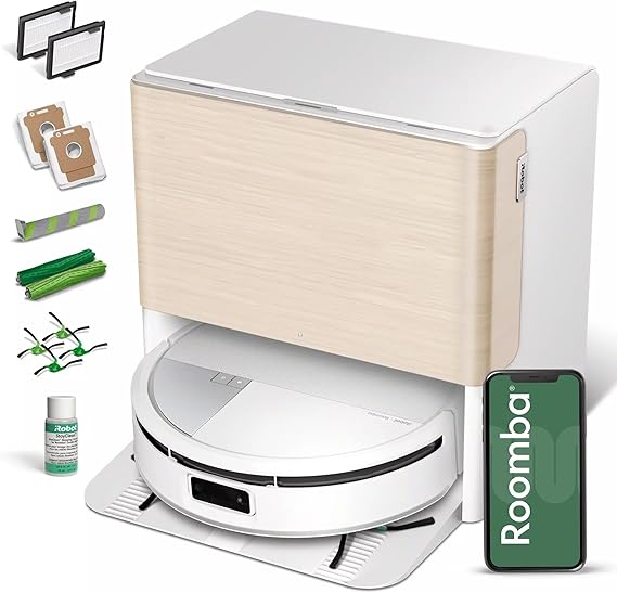 iRobot Roomba Max 705 Combo Robot Vacuum & Mop + AutoWash Dock Extending Cleaning Roller Mop, Retractable Cover, Dual Brushes, Self-Empties, Heat-Washes & Dries, Avoids Obstacles, LiDAR