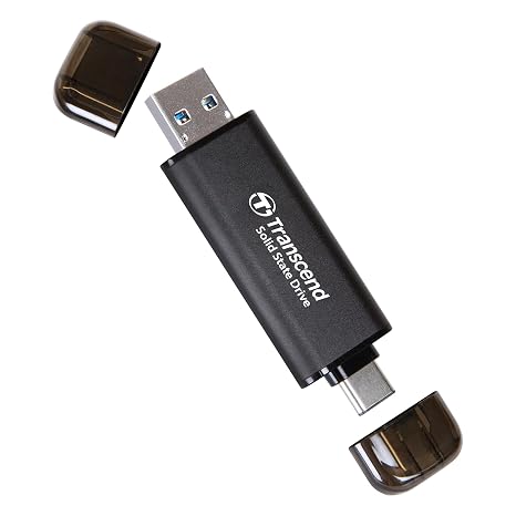Transcend 2TB ESD310 Dual Portable SSD 1050MB/s USB-A+C, Thumb Drive