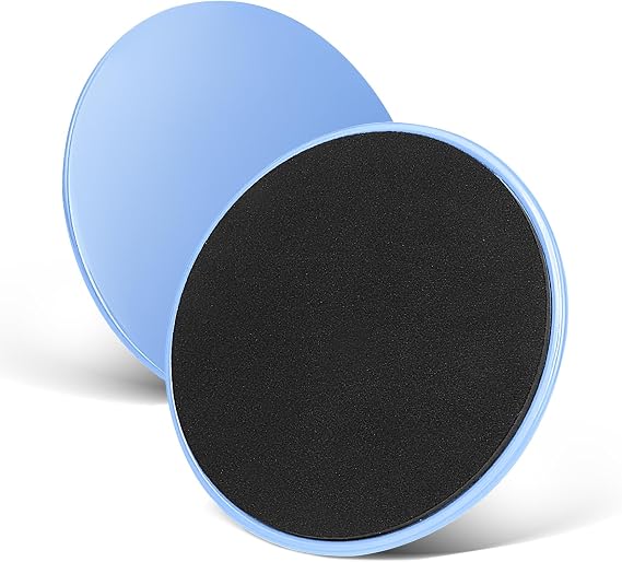 Krightlink Exercise Core Sliders Core Sliding Discs, Dual Sided Workout Sliders for Full Body Workout on Carpet or Hardwood Floor, Training Abdominal Core Strength (Blue - 1 Pair)