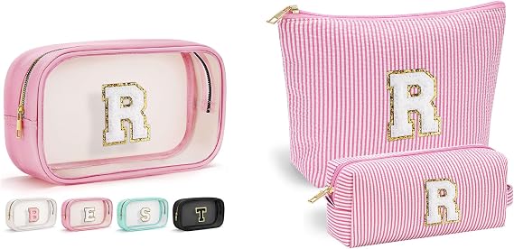 YOOLIFE Personalized Teen Girl Gifts Initial Cute Cosmetic Makeup Bag