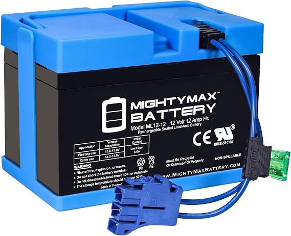 Mighty Max Battery Drop in Replacement for 12 Volt Peg Perego 12 AH Ride On Toy Battery kit and Harness