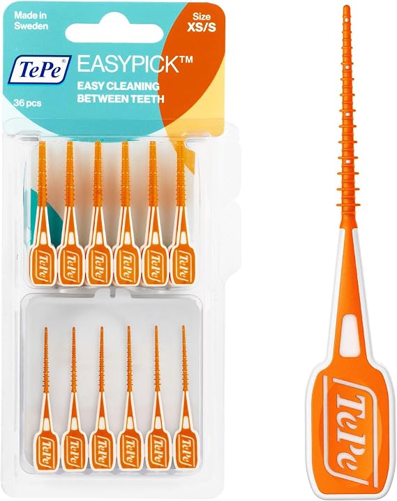 TePe EasyPick Kürdan, Turuncu, ISO XS-S, 36 adet, Seyahat Çantası Dahil