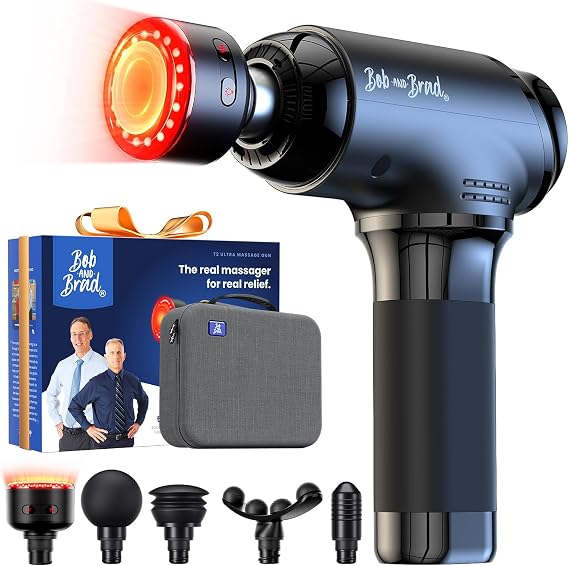 BOB AND BRAD T2 Ultra Deep Tissue Massage Gun, Heat & Red LED, FSA-HSA