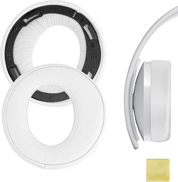 Geekria Earpad Replacement for PlayStation Gold Wireless Stereo Headset/Sony PS4 / PS3 / PSV Gold Wireless Headphone Replacement Ear Pad/Cushion / Ear Cover/Earpads Repair Parts (White)